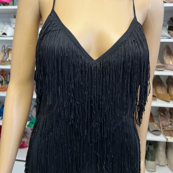 ASOS Black fringe midi dress (flapper) - Picture 3 of 6
